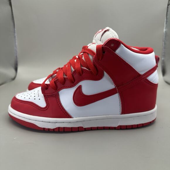 Nike Dunk High Basketball Championship Red / White DB2179-106 Sneakers 5.5Y - Picture 2 of 8